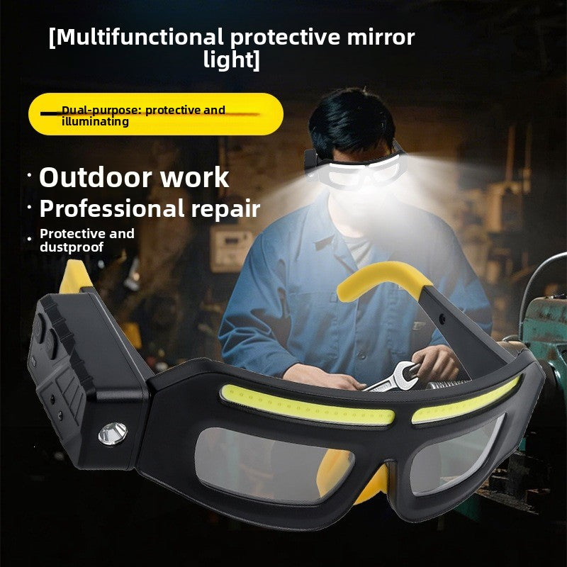 Rechargeable Glasses Mounted Headlamp Strong Light COB Night Fishing Cycling Outdoor Hands-Free Windproof Lantern