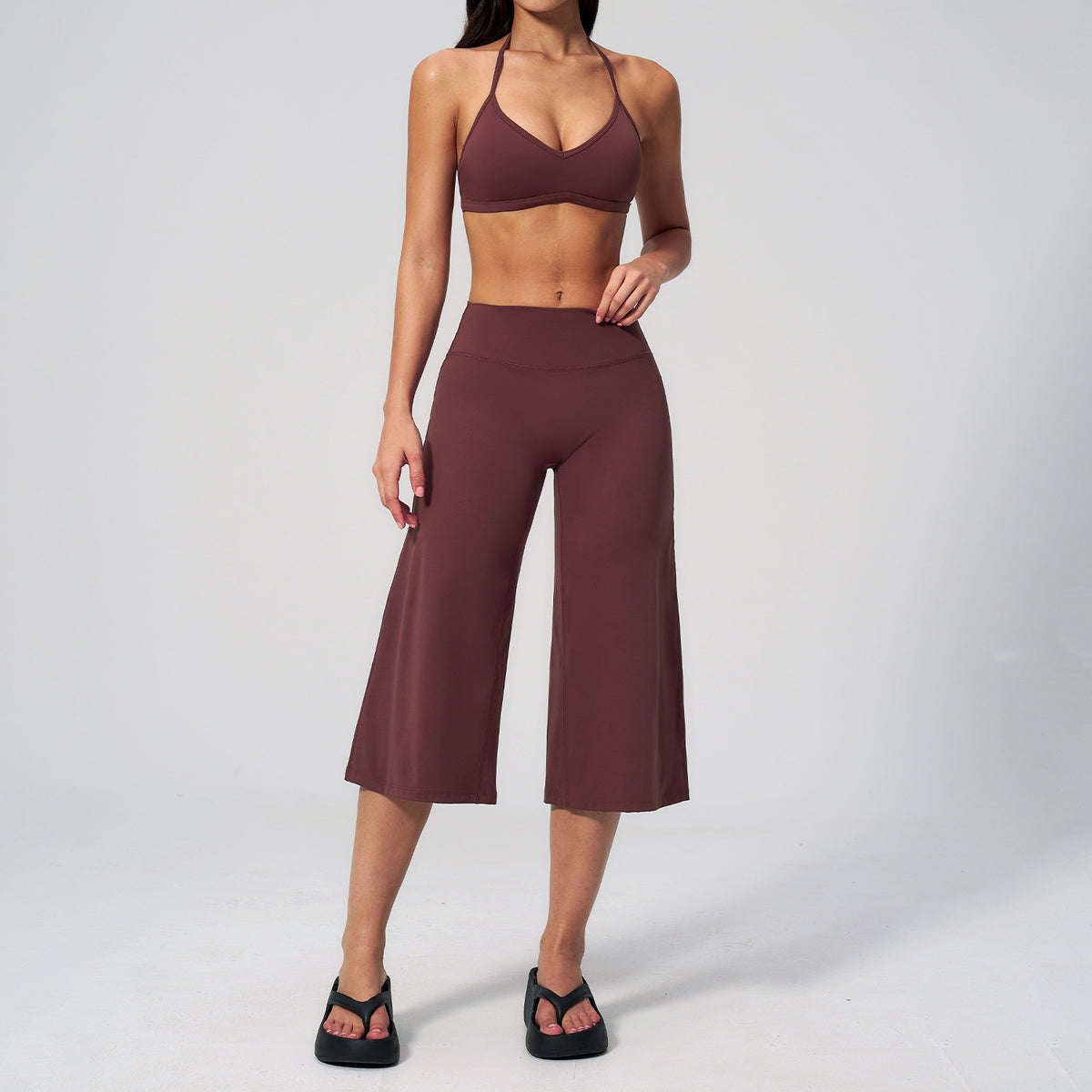 Womens Yoga Set Shockproof Bra High Waist Shorts Two Piece Workout Outfit