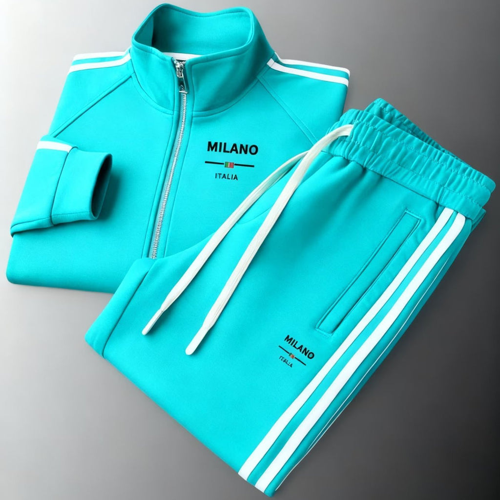 Mens Zipper 3D Print Sportswear Tracksuit Set