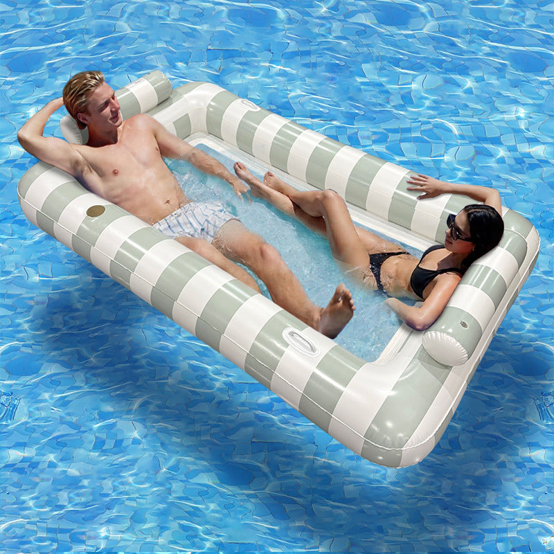 Striped Square Inflatable Lounge Chair Water Float
