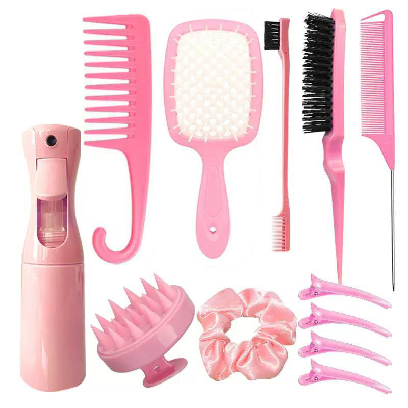 Hair Styling Comb Set with Spray Bottle and Eyebrow Brush