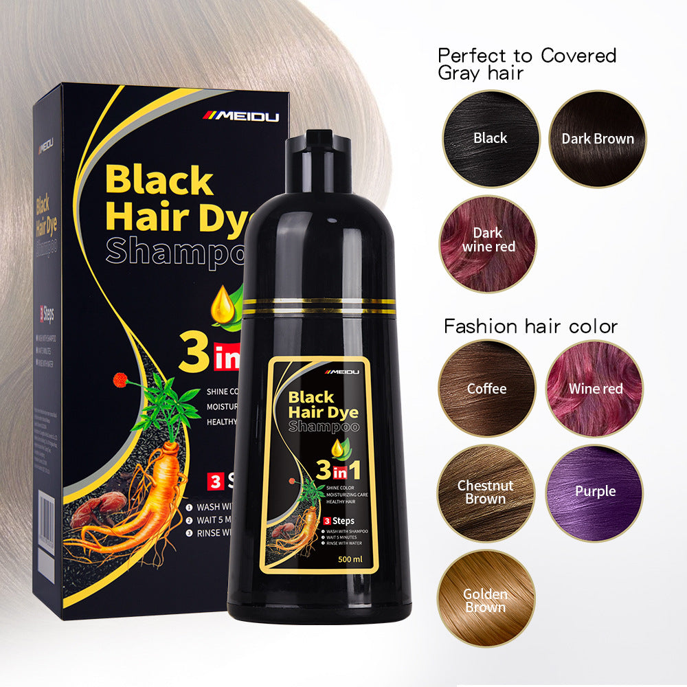 Plant Bubble Hair Dye Shampoo for Instant Color