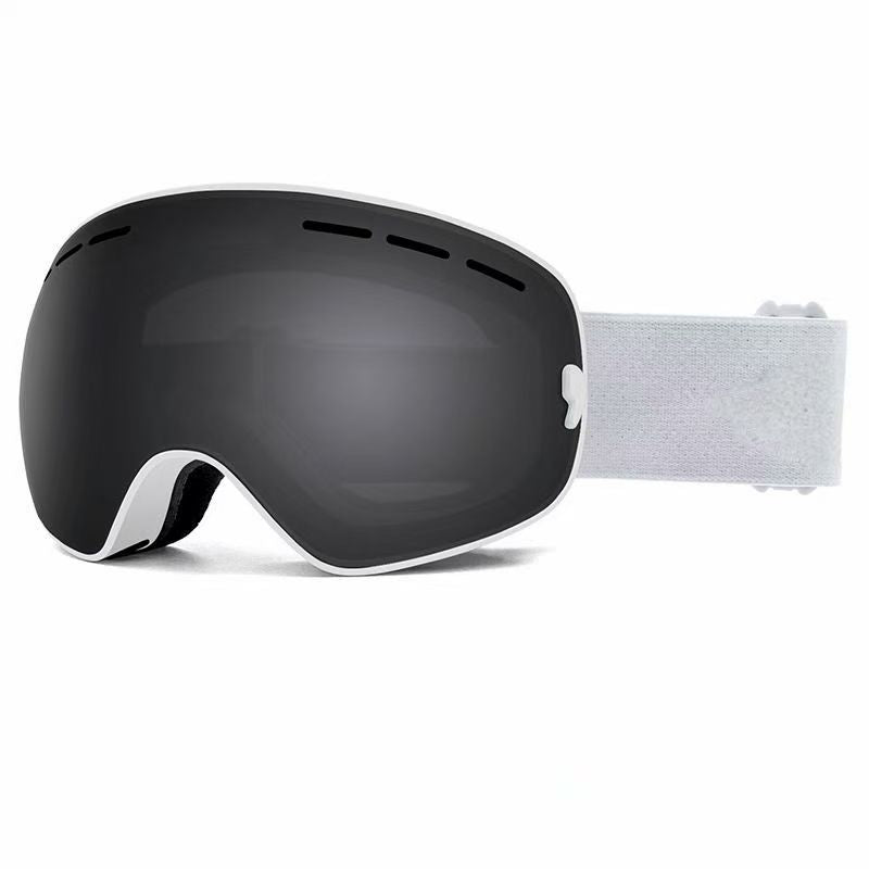 Double-Layer Spherical Ski Goggles with Myopia Insert Windproof Protection