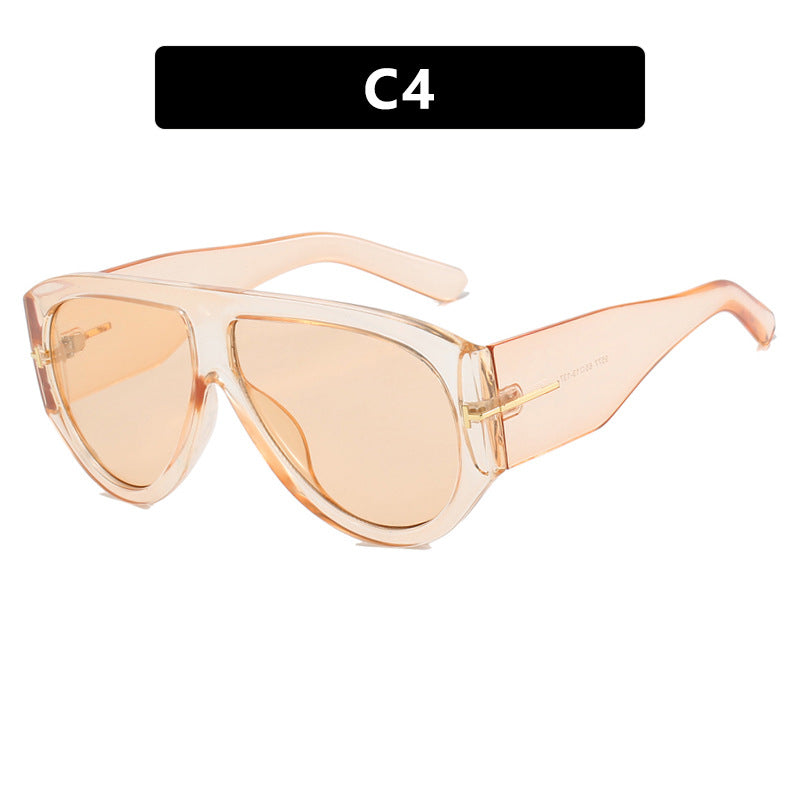 T-Shaped Large Frame Aviator Sunglasses