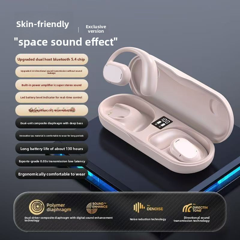 Wireless Bone Conduction Bluetooth Headphones with Noise Reduction
