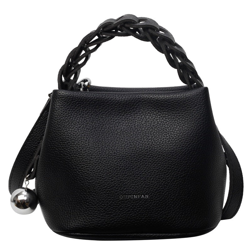 Women Handwoven Bucket Bag Simple Shoulder Crossbody Bag