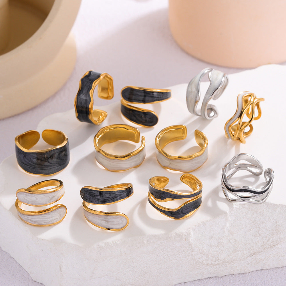 Adjustable Gold Plated Stainless Steel Ring