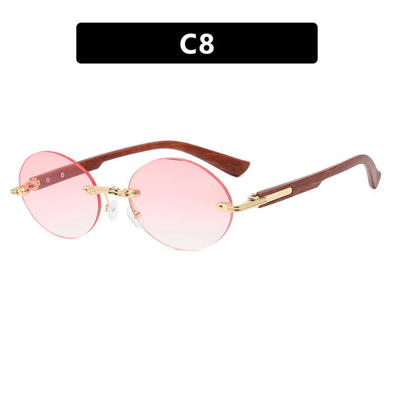 Frameless Oval Sunglasses UV400 Protection