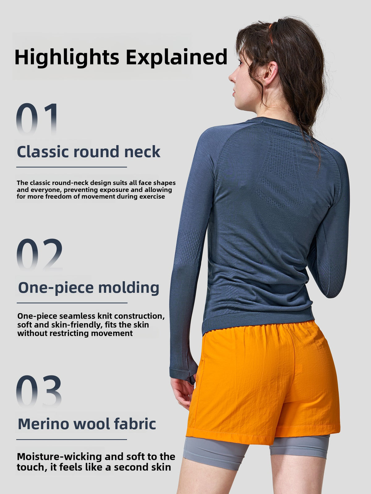 Merino Wool Long Sleeve Quick Dry Shirt