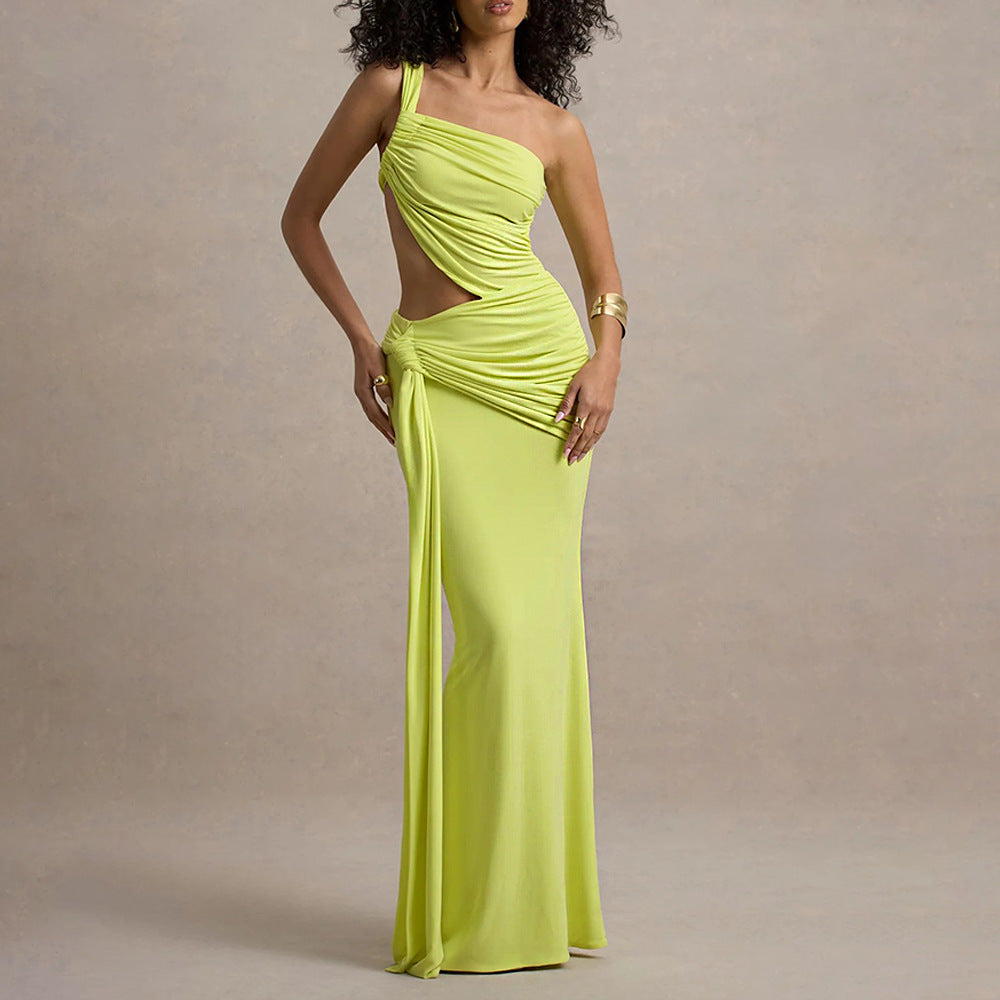 One-Shoulder Backless Slim Dress