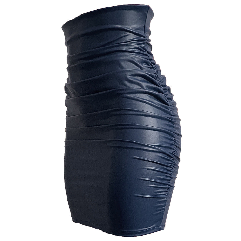 Womens PU Leather Bodycon Skirt