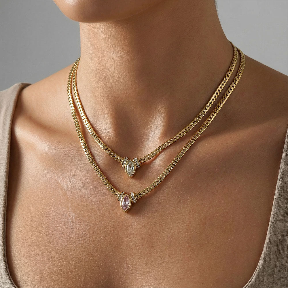 Diamond Encrusted Eye Necklace