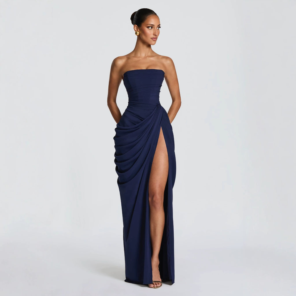French Style Lace Trim Backless Dress