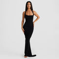 Women's Halterneck Backless Pleated Long Dress