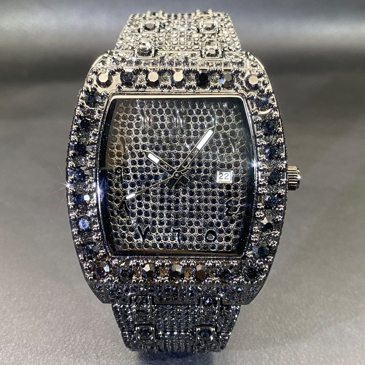 Classic Barrel Dial Rhinestone Quartz Watch