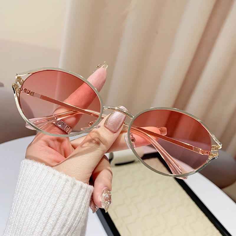 Oval Metal Frame Sunglasses Unisex