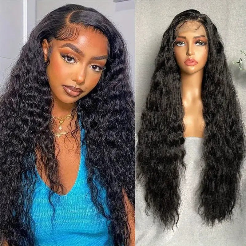 Long Curly Synthetic Hair Wig with Adjustable Bangs