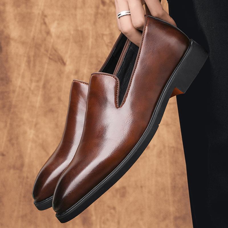 Men's Business Formal Casual Pointed Toe Small Leather Shoes
