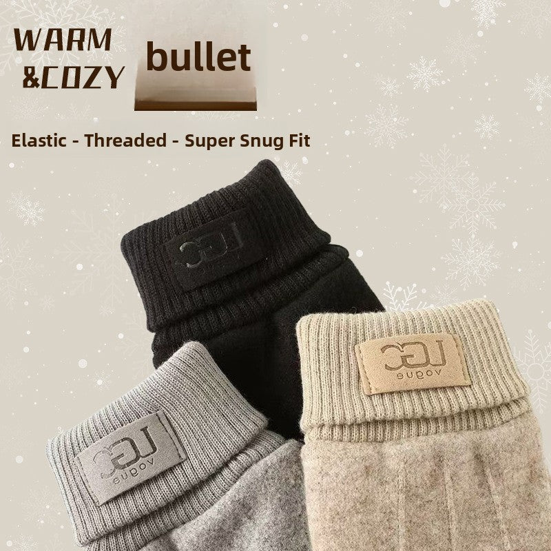 Winter Touchscreen Warm Plush Lined Knit Gloves Anti-Slip Windproof