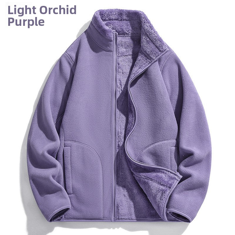 Reversible Polar Fleece Stand Collar Jacket