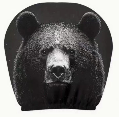 Black Skull Car Printed Headrest Cover Universal Elastic Style Funny and Interesting Universal Headgear