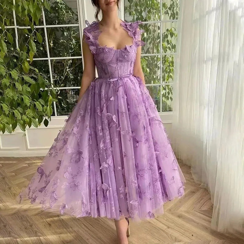 Elegant Spaghetti Strap Party Dress