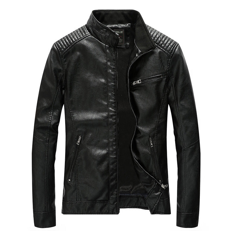 Men's PU leather motorcycle jacket