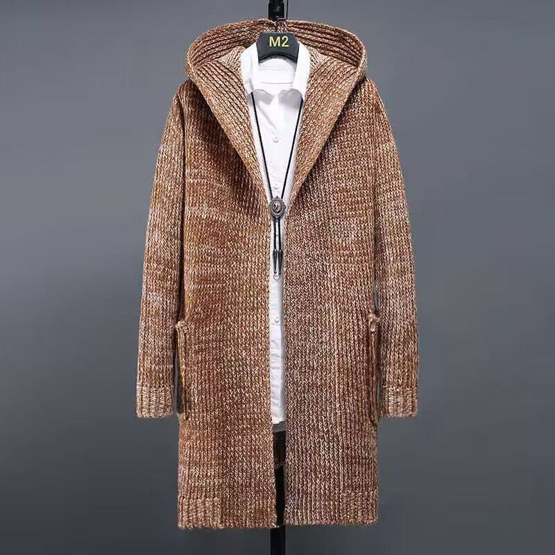 Mens Hooded Knit Cardigan