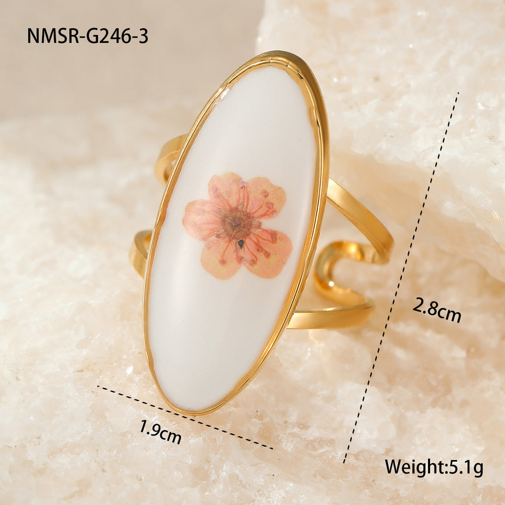 Stainless Steel Gold Plated Geometric Ring