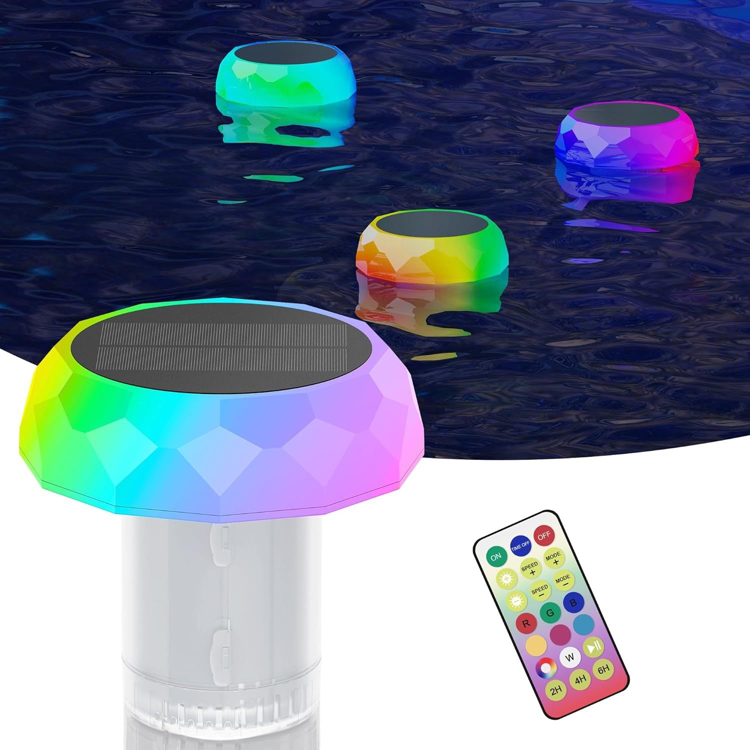 Solar Powered Floating Pool Light with Color Changing LED