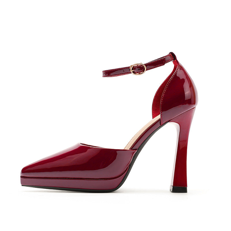 Women's sexy pointed-toe low-heeled waterproof platform sandals