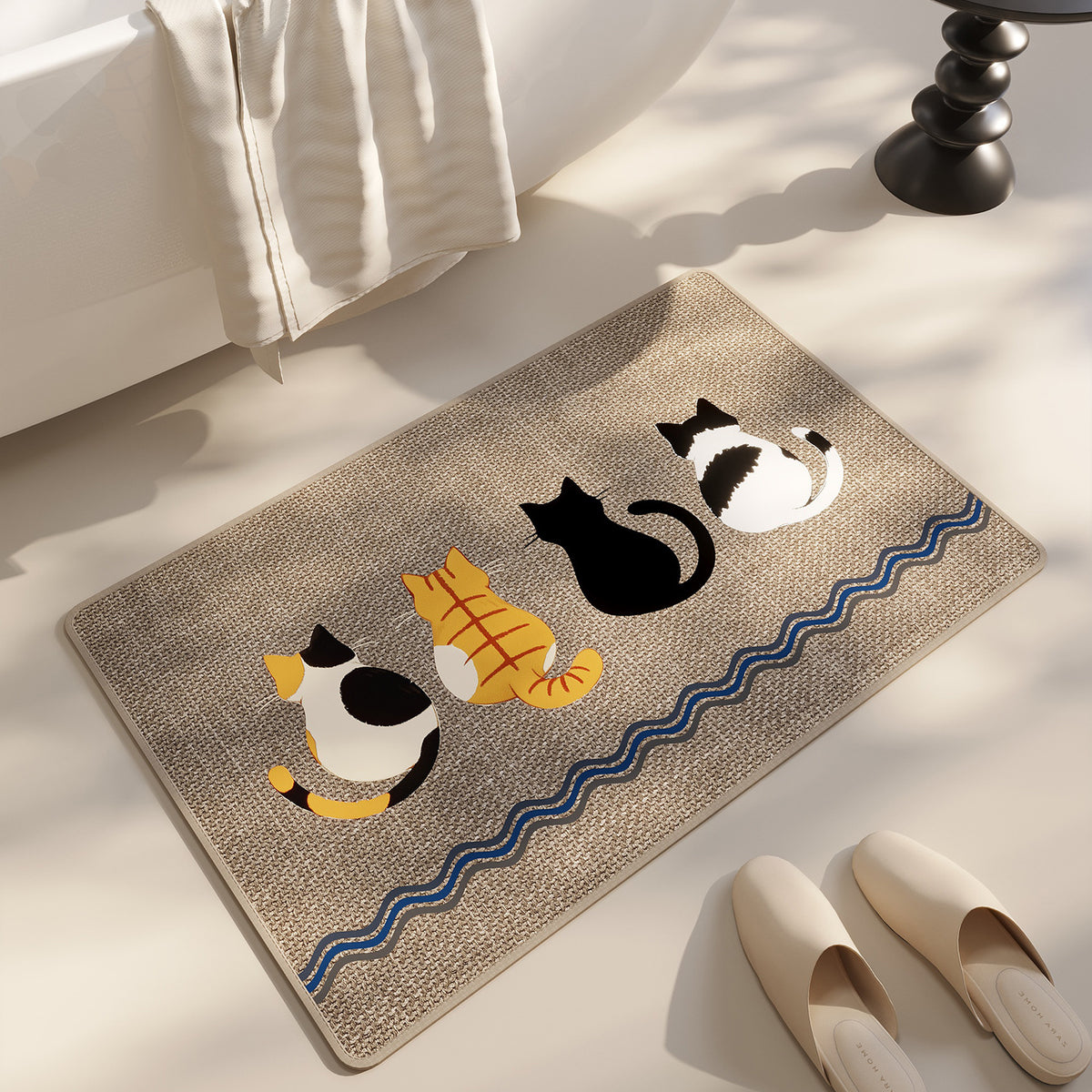 Cute Cartoon Bathroom Mat Absorbent Non-Slip Home Decor