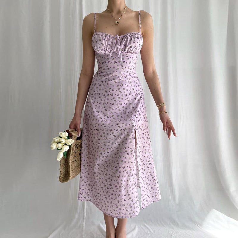 Floral Slit Strap Dress