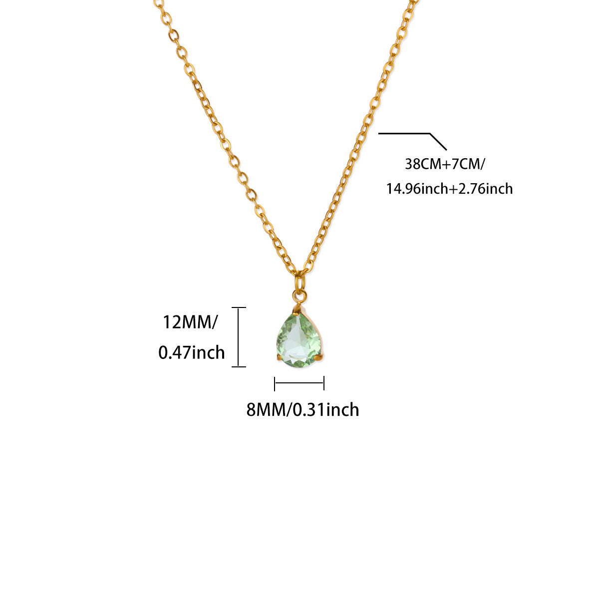 Water Drop Zircon Birthstone Necklace