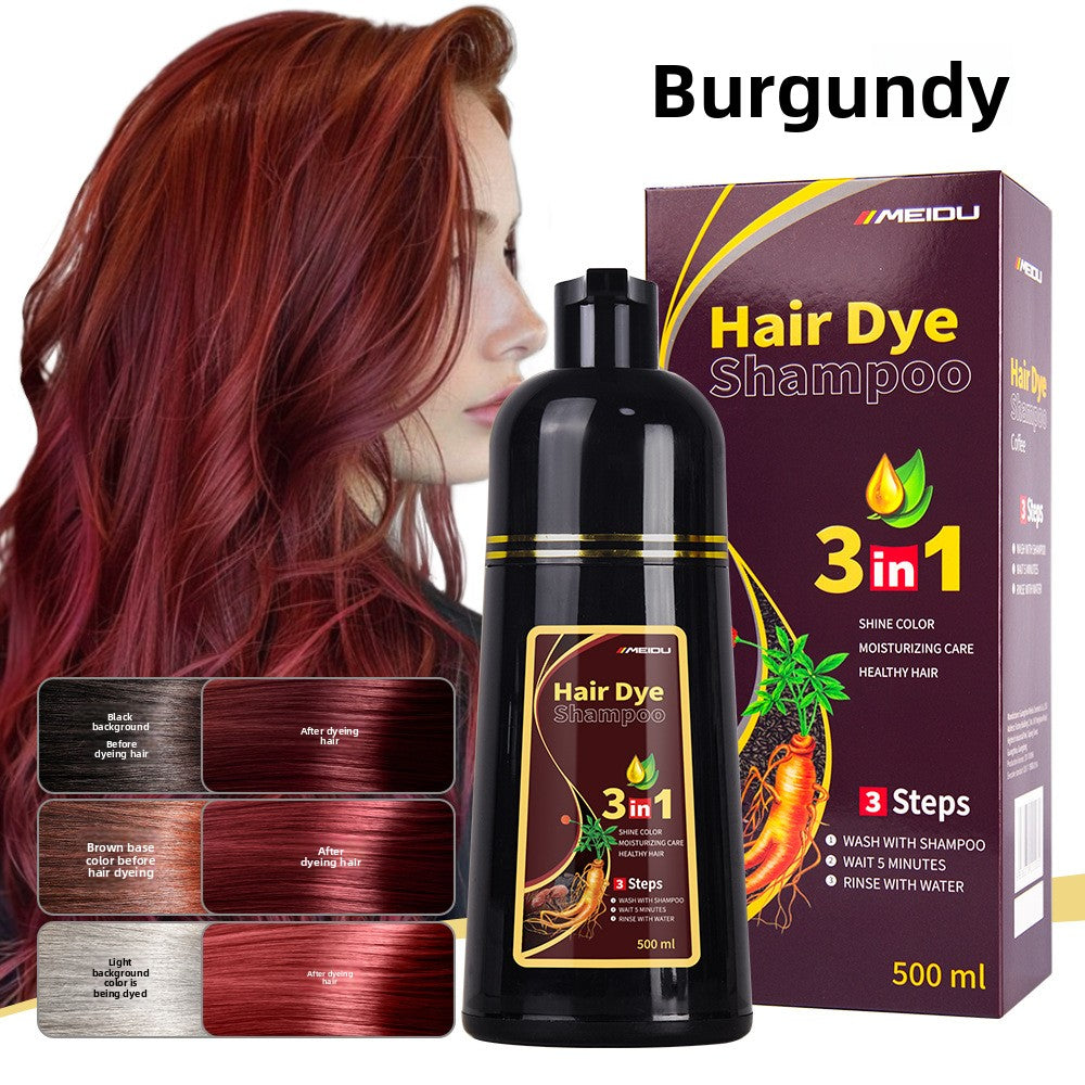 Plant Bubble Hair Dye Shampoo for Instant Color