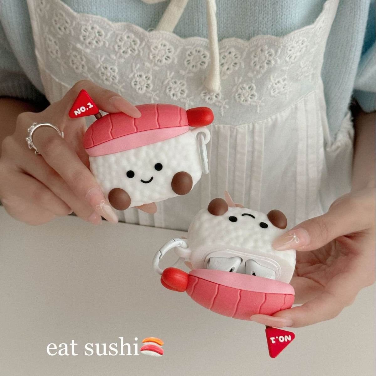 Cute Sweet Shrimp Sushi AirPods Pro3 Apple Bluetooth Headphone Case