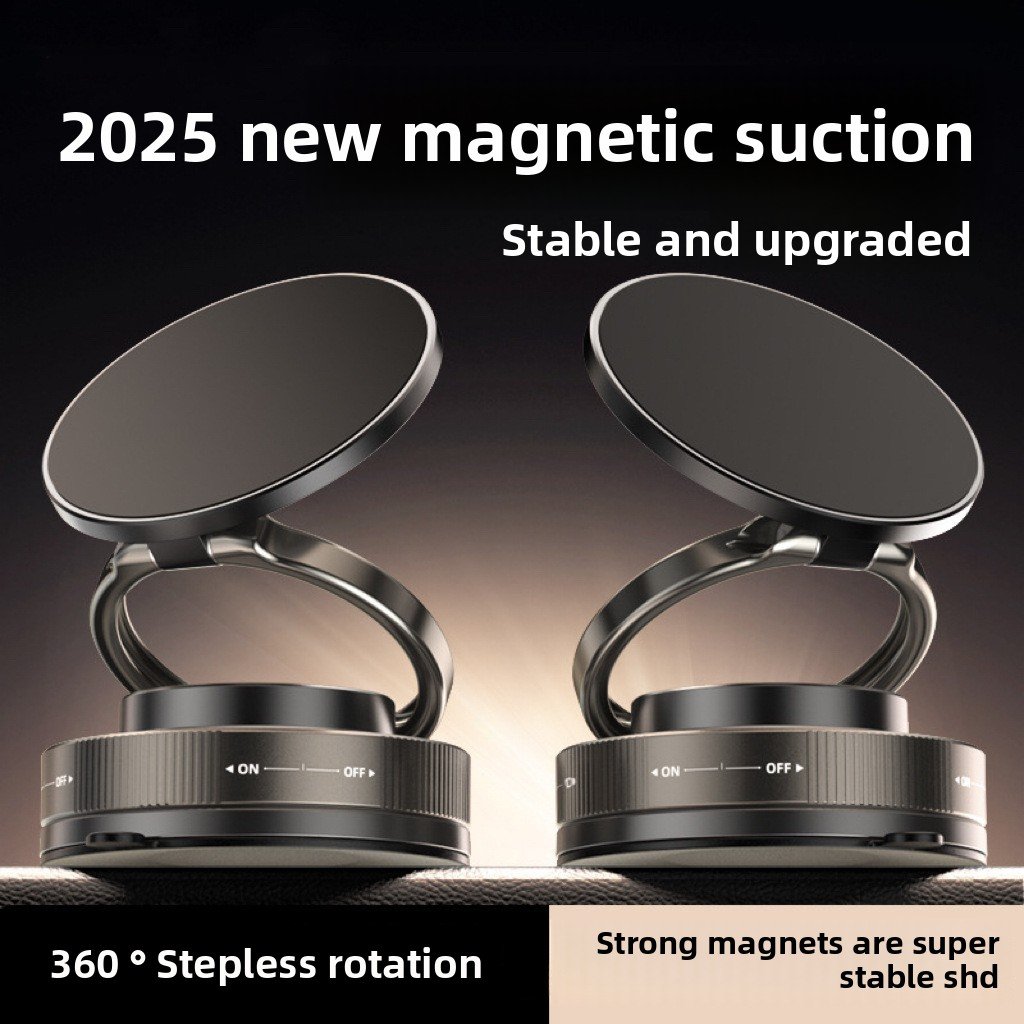 2025 New Vacuum Suction Magnetic Car Phone Holder Navigation & Desktop Mount