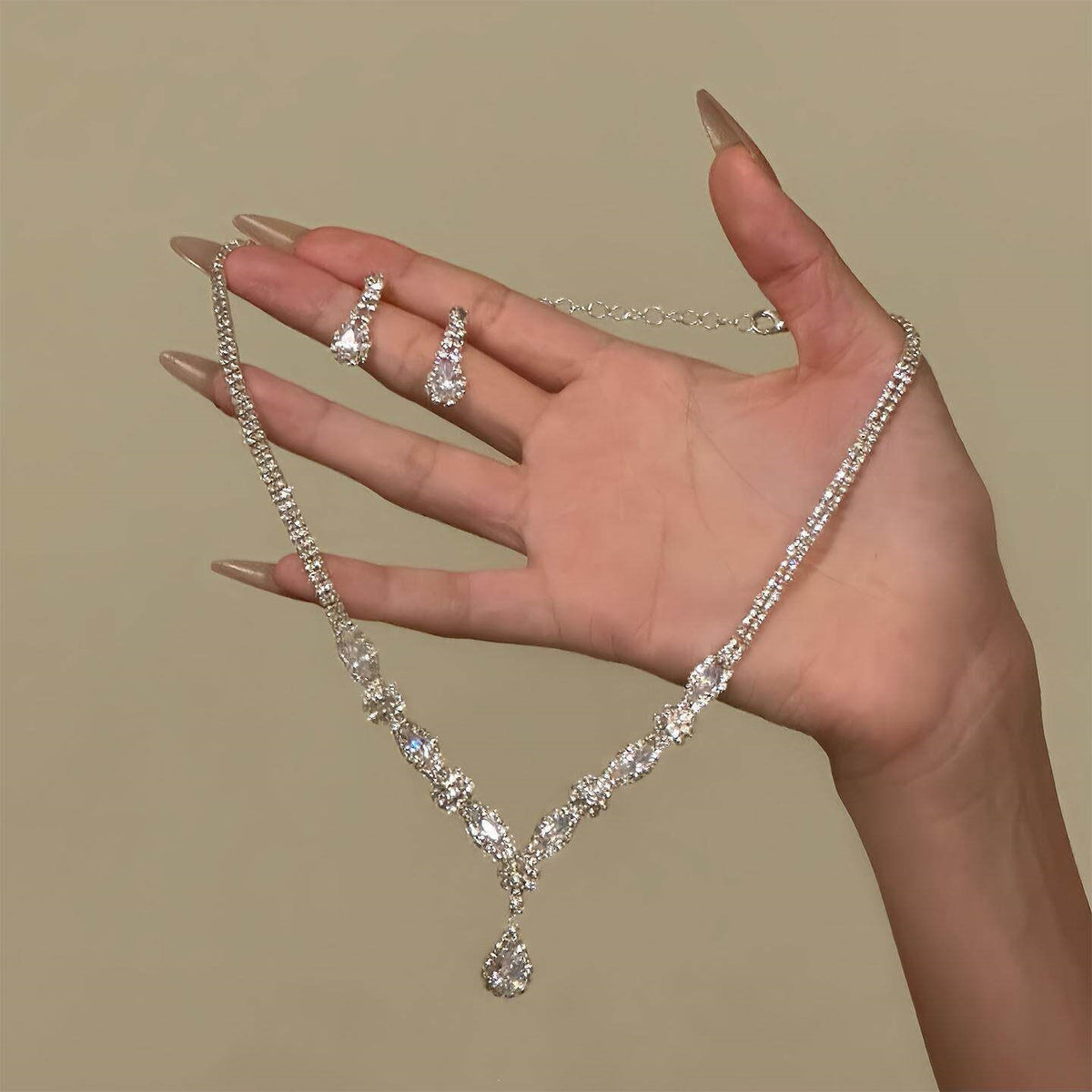 Sparkling Star Necklace and Earrings