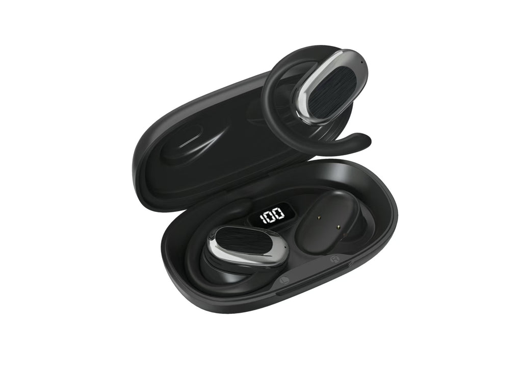 Open-Ear Bluetooth Headphones with Digital Display