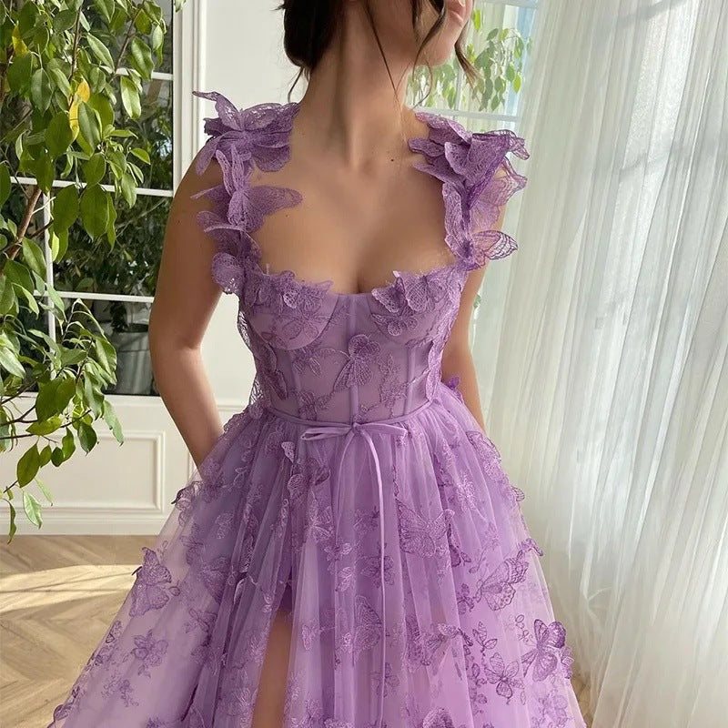 Elegant Spaghetti Strap Party Dress