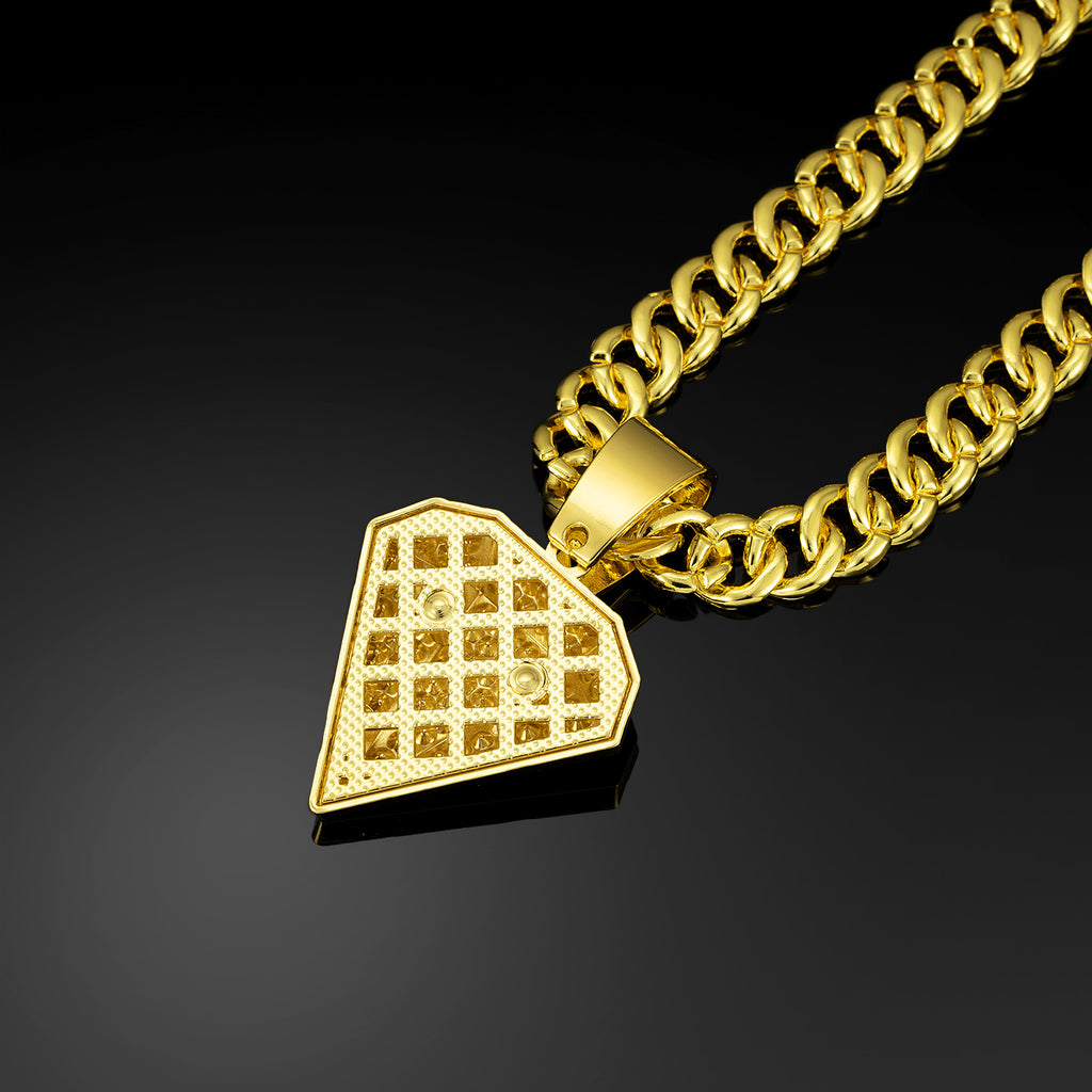 Double Layer Diamond Pendant Necklace