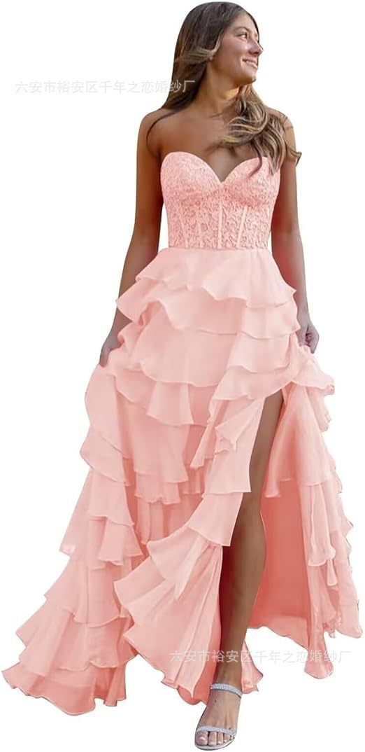 Strapless Slim Fit Evening Dress with Slit