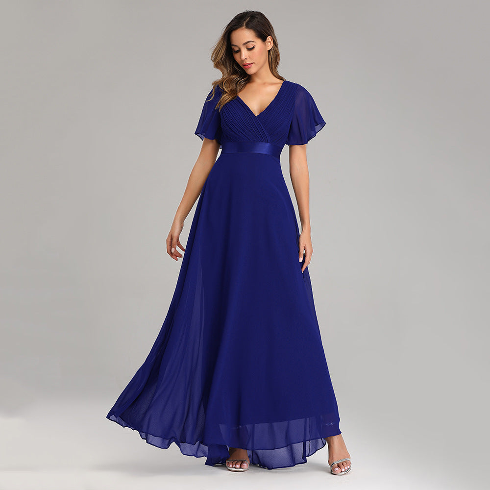 Elegant Trumpet Sleeve Chiffon Evening Dress