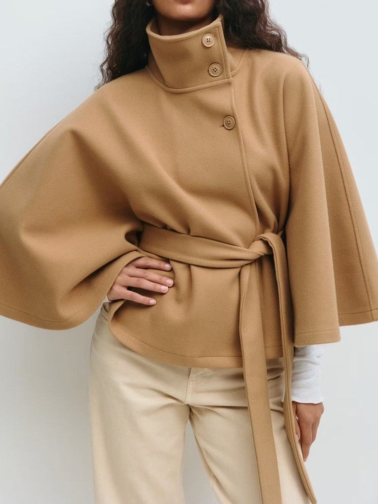Womens Cape Collar Trench Coat