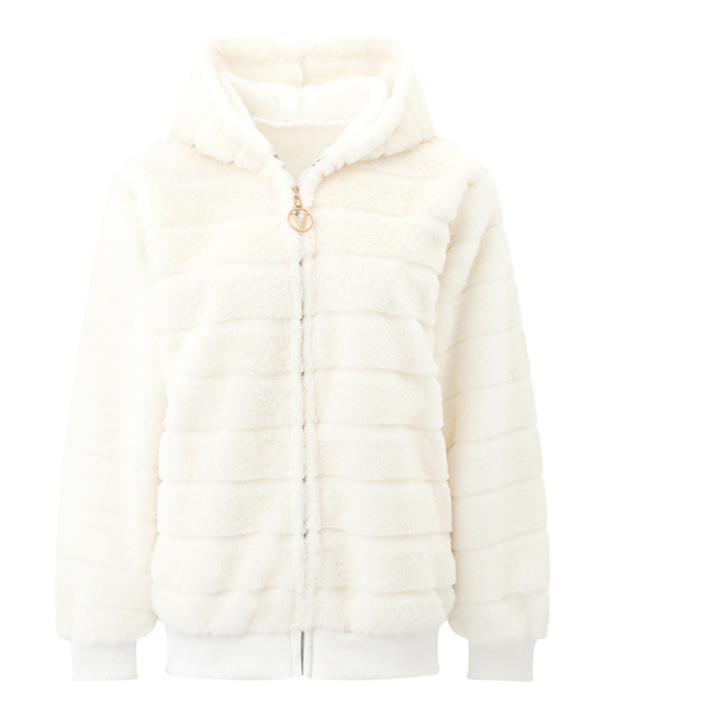 Women's Plush Stand Collar Zip Up Fleece Sweatshirt