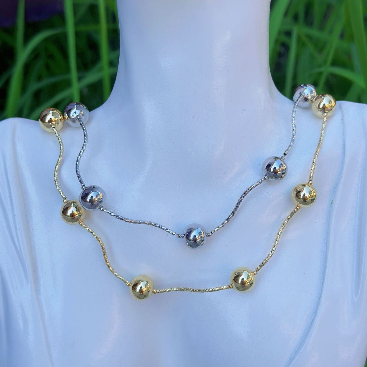 Geometric Bead Copper Plated Necklace