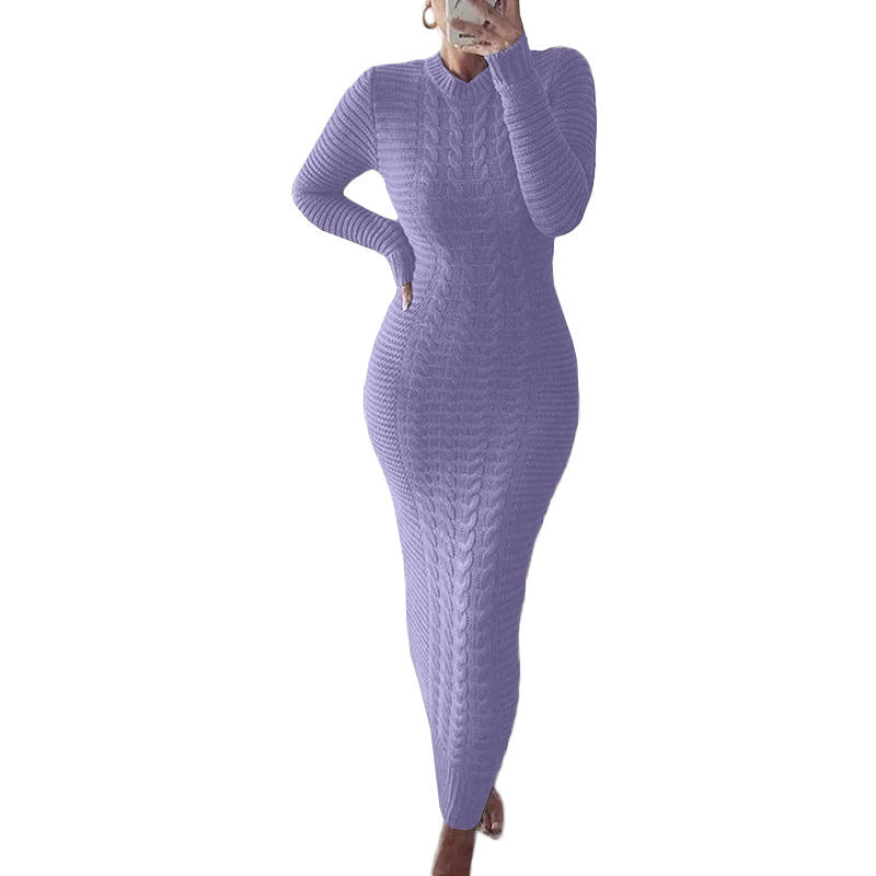 Twisted Long Sleeve Knit Dress