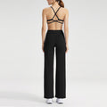 Women's sporty solid-color loose-fitting wide-leg yoga set