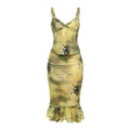Womens Floral Print V-Neck Dress Set