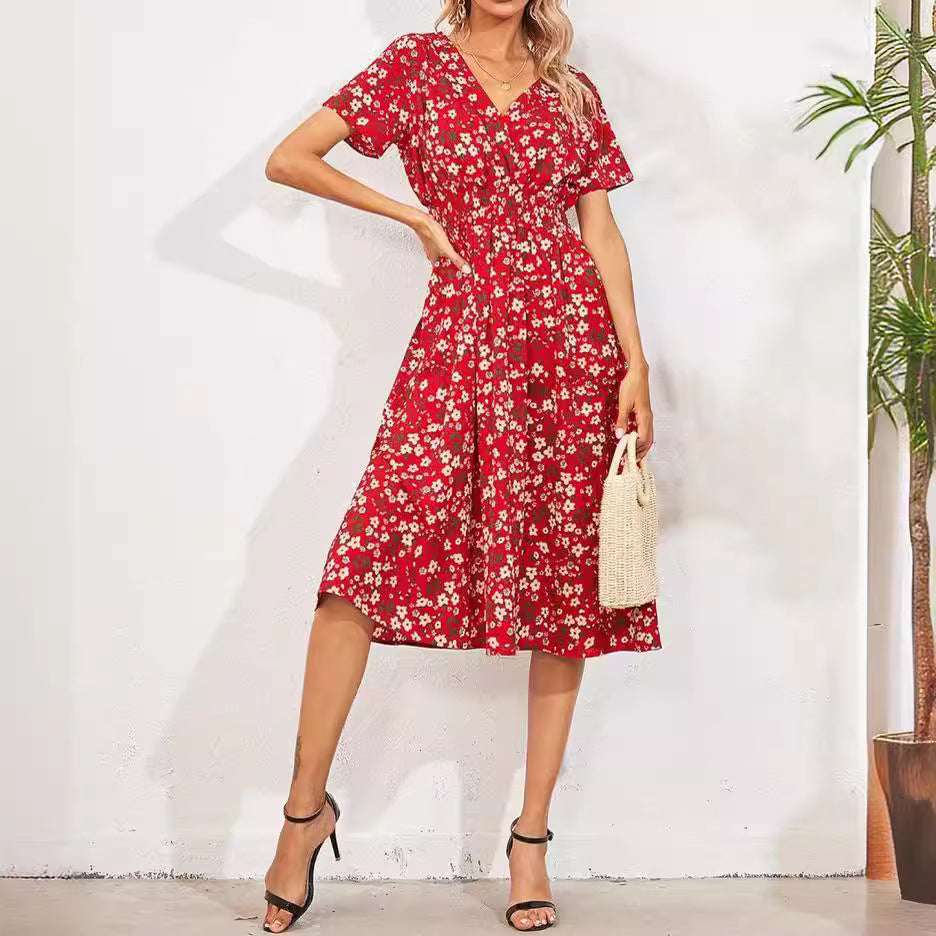 Floral Print A-Line Summer Dress